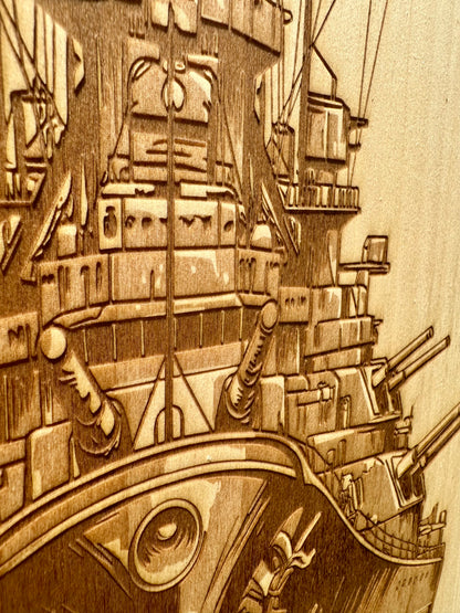 Military Dual Navy Seals with Naval Ship Live Edge Rectangular Plaque