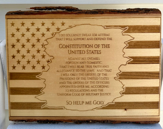 Constitutional Oath Live Edge Rectangular Plaque
