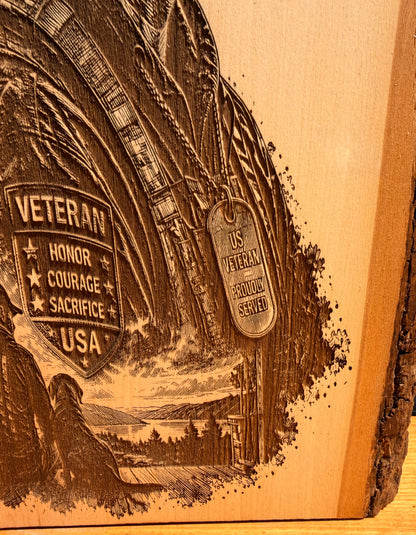Plaque Live Edge Rectangular - The Veteran