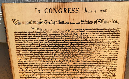 Plaque Live Edge Rectangular - The Declaration of Independence