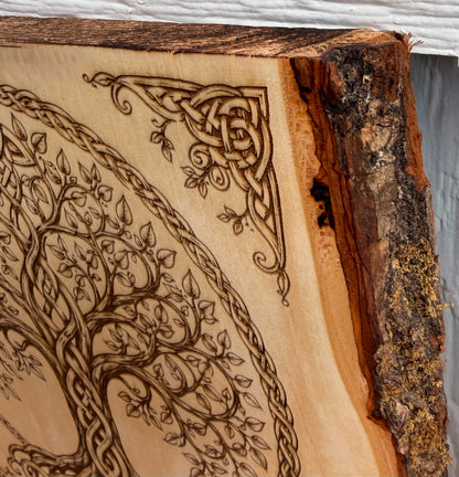 Plaque Live Edge Rectangular - Tree of Life