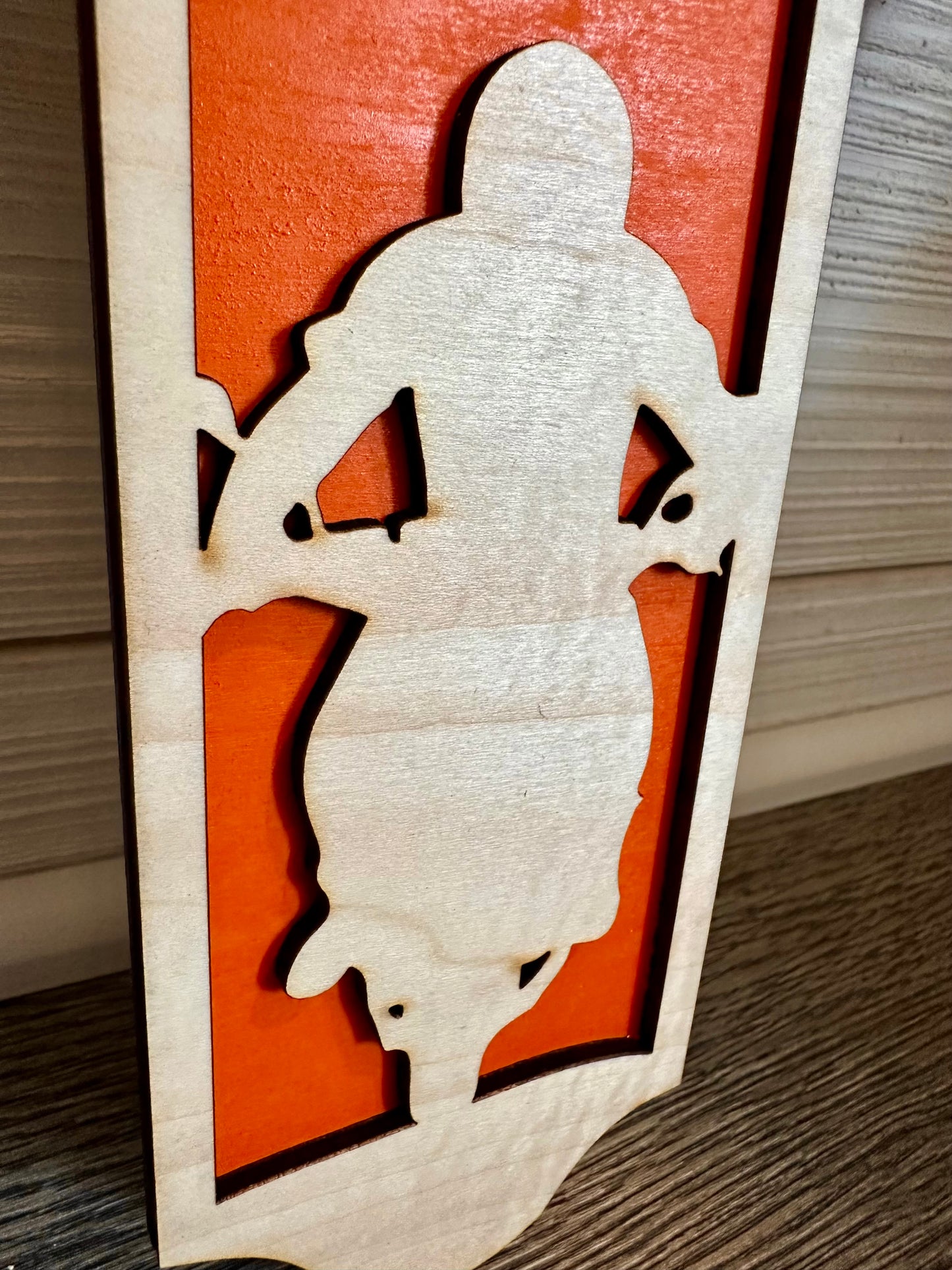 3D Layered and Engraved Wood Cross - Motorcycle