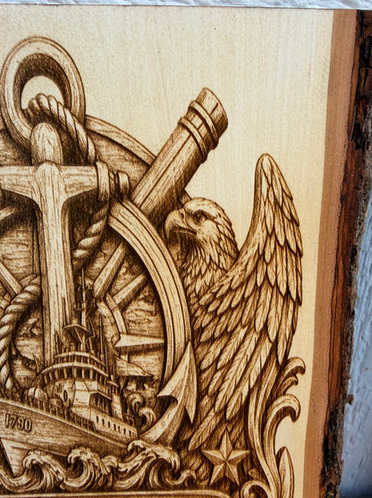 Plaque Live Edge Rectangular - Coast Guard