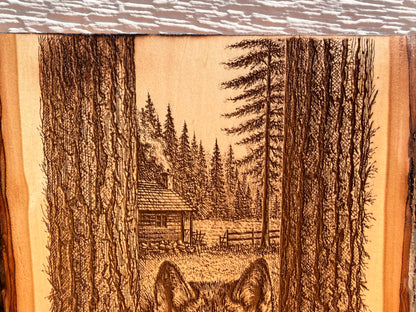 Plaque Live Edge Rectangular - Wolf in the Trees