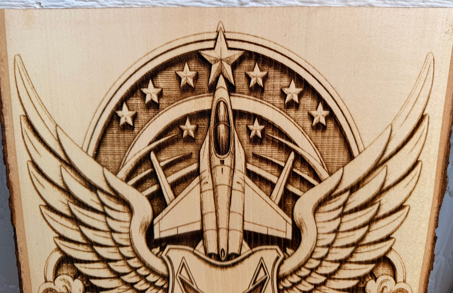 Plaque Live Edge Rectangular - Air Force