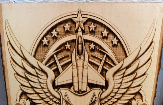 Plaque Live Edge Rectangular - Air Force