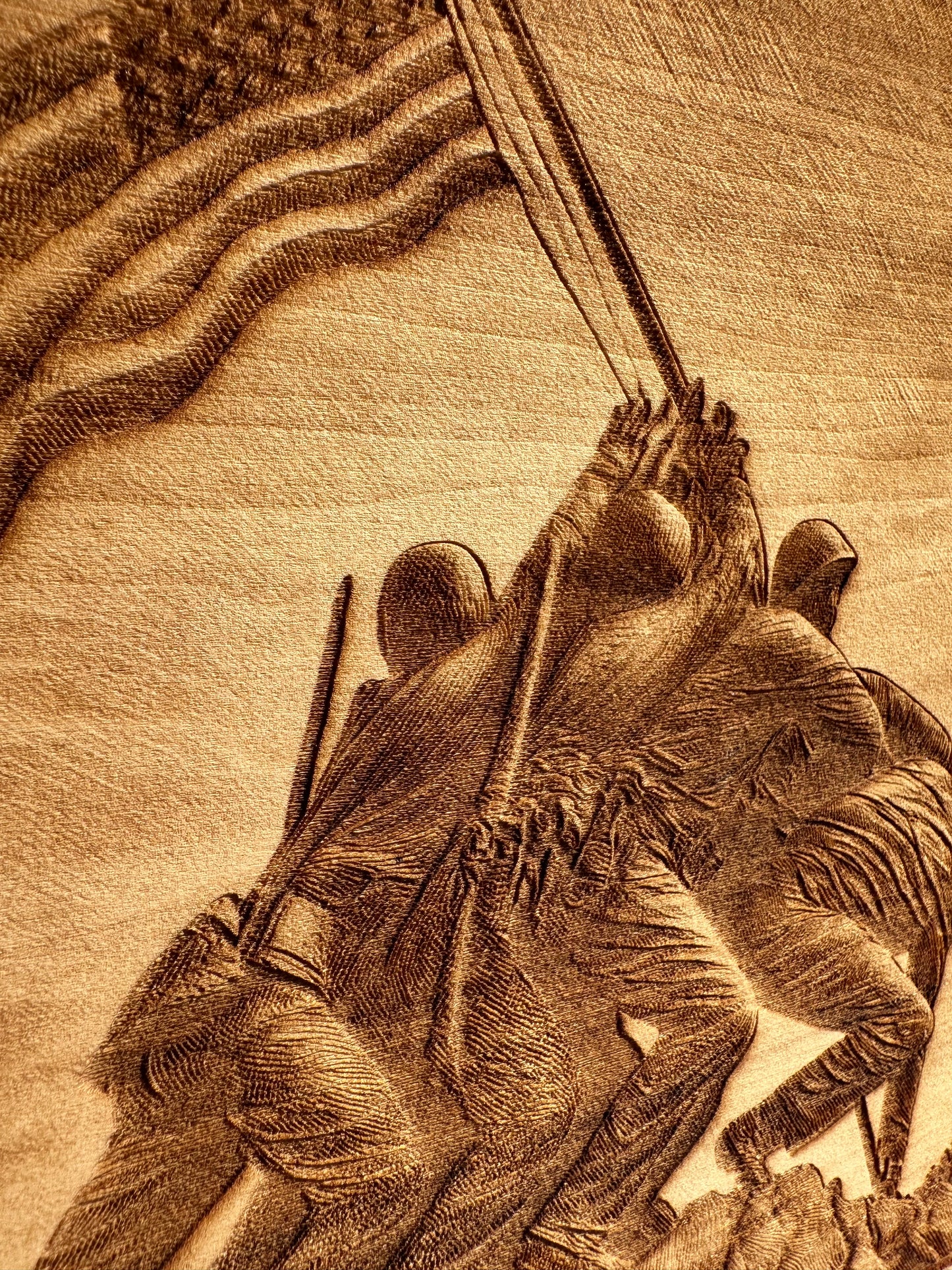 Military Iwo Jima Flag Raising Live Edge Rectangular Plaque