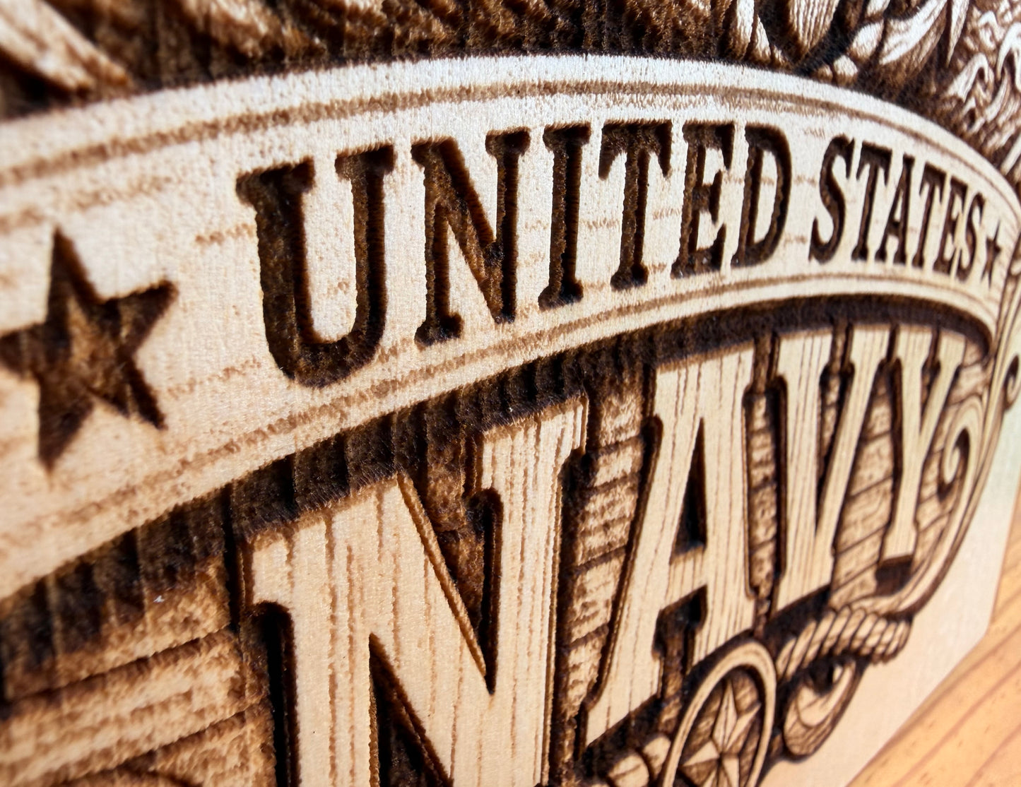 Plaque Live Edge Rectangular - Navy