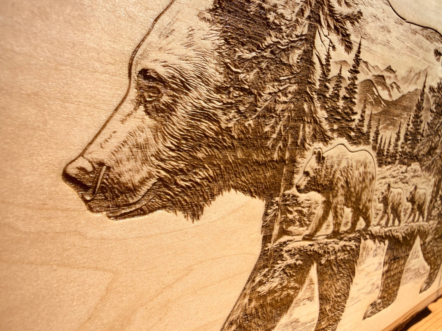 Plaque Live Edge Rectangular - Mama Bear