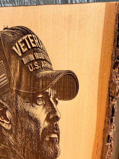Plaque Live Edge Rectangular - The Veteran