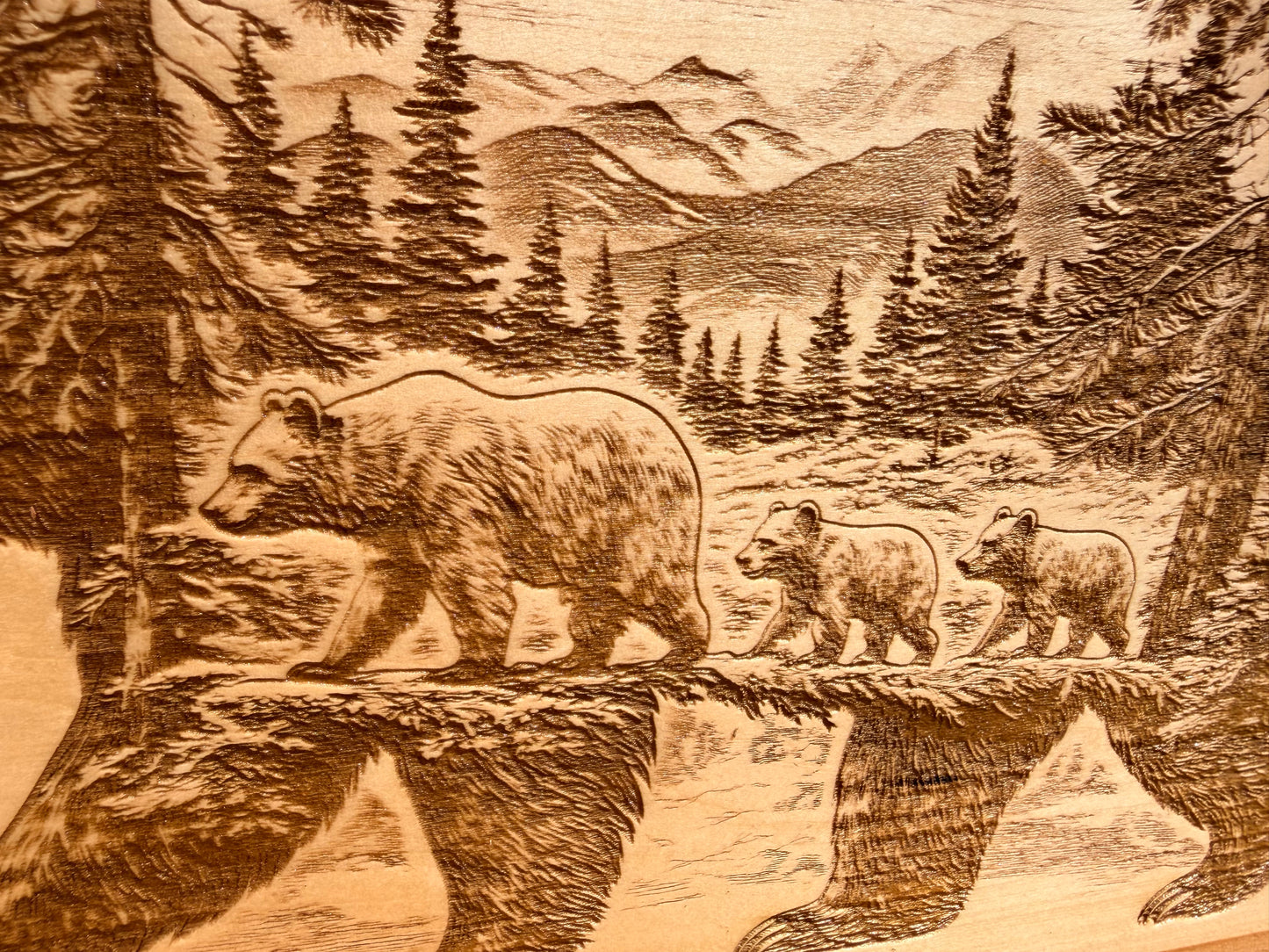 Plaque Live Edge Rectangular - Mama Bear