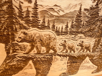 Plaque Live Edge Rectangular - Mama Bear