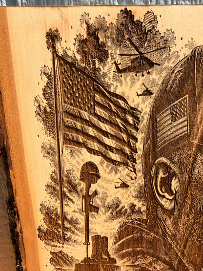 Plaque Live Edge Rectangular - The Veteran