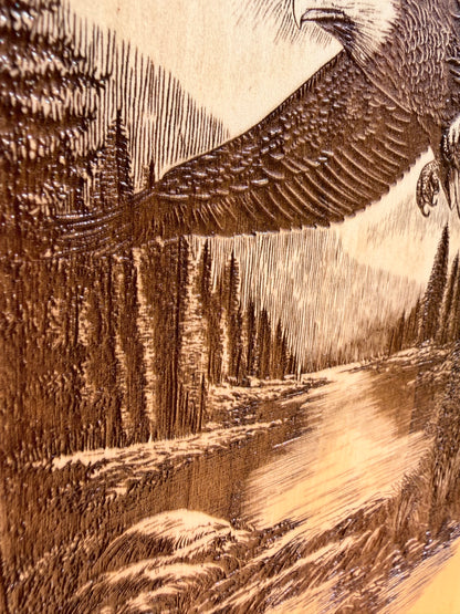 Plaque Live Edge Rectangular - Soaring Eagle