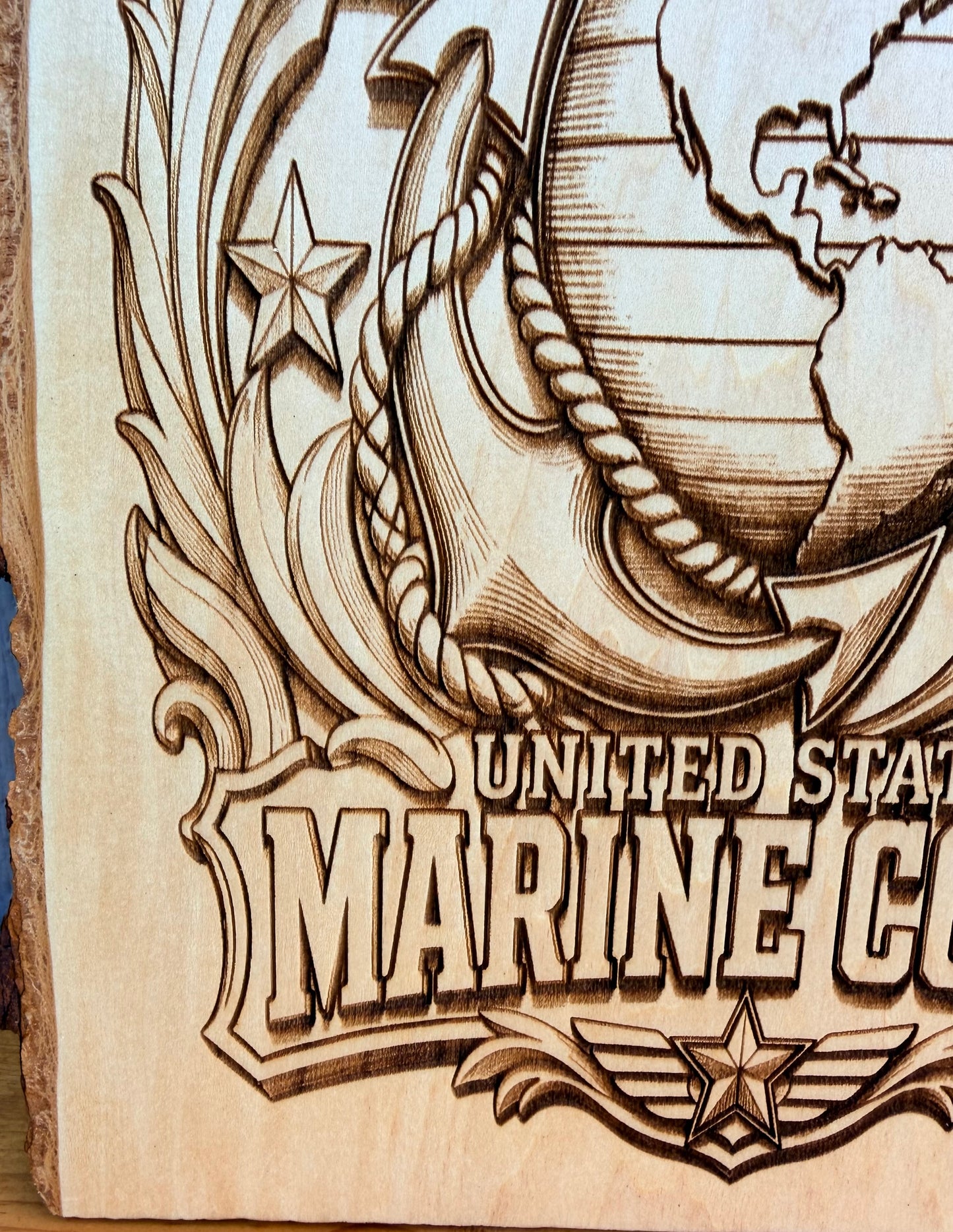 Plaque Live Edge Rectangular - Marines