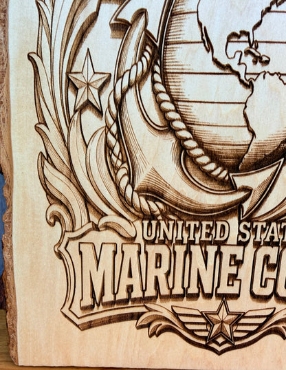 Plaque Live Edge Rectangular - Marines