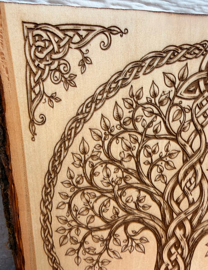 Plaque Live Edge Rectangular - Tree of Life