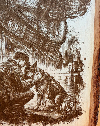 Plaque Live Edge Rectangular - K9 Hero