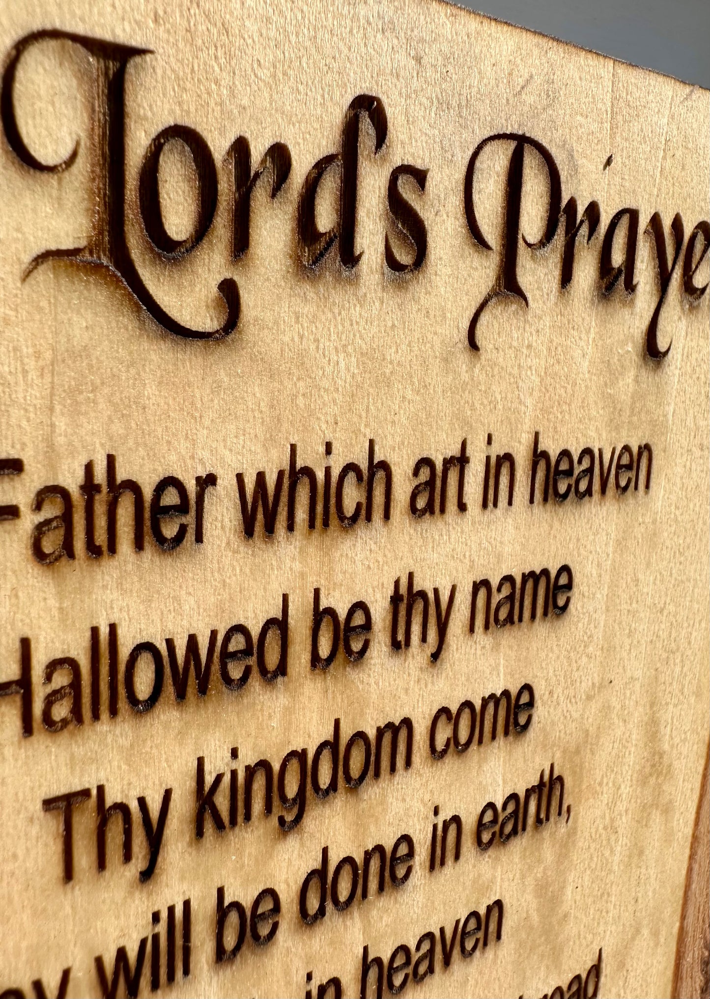 Lord’s Prayer Live Edge Rectangular Plaque