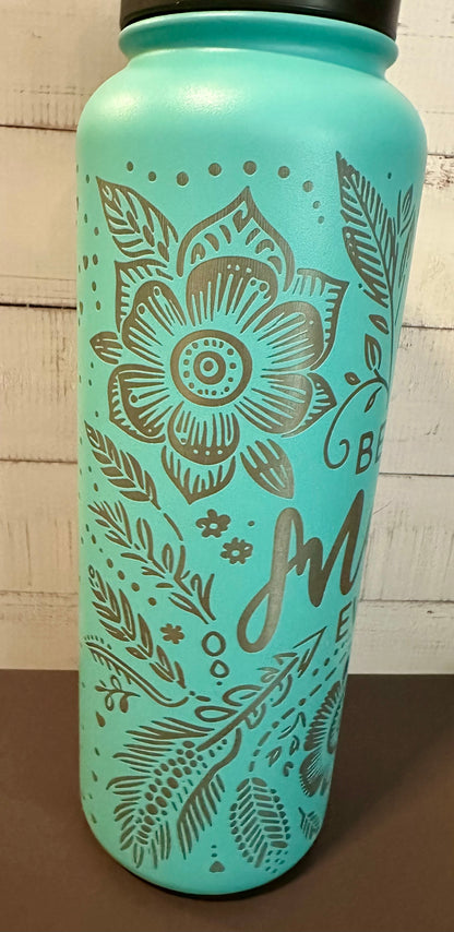 40oz. Insulated Water Bottle with Collapsible Straw Lid - Teal, Best Mom Ever
