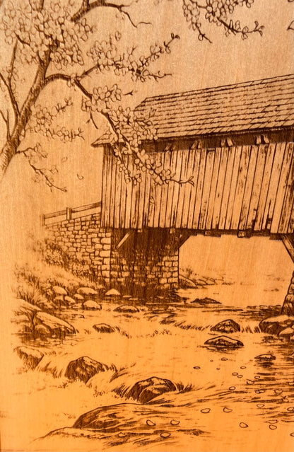 Plaque Live Edge Rectangular - Covered Bridge