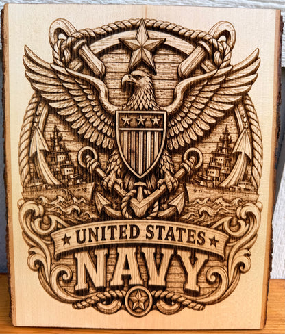 Plaque Live Edge Rectangular - Navy