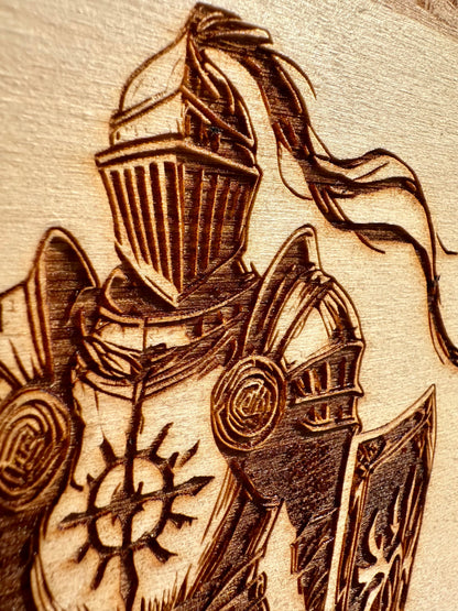 Armour of God Knight Live Edge Rectangular Plaque