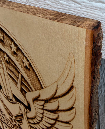 Plaque Live Edge Rectangular - Air Force