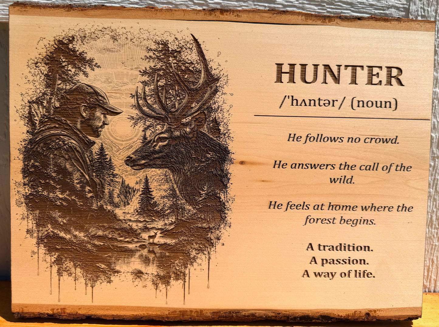 Plaque Live Edge Rectangular - The Hunter