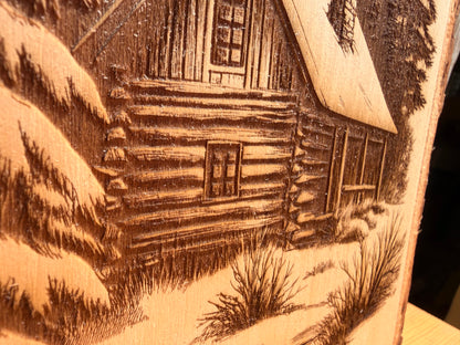 Plaque Live Edge Rectangular - Woodland Cabin