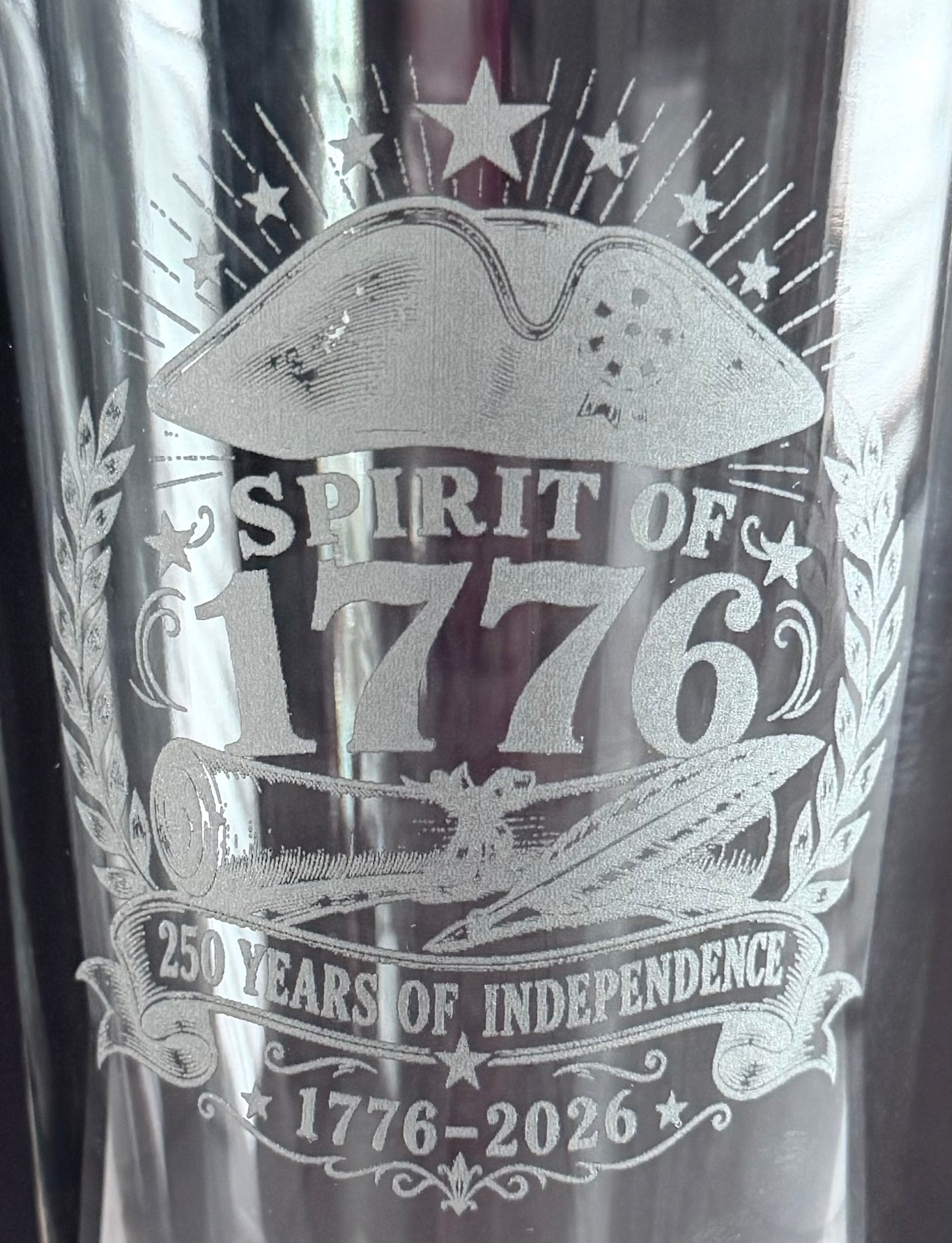 16oz Pint Glass Engraved - Spirit of 1776