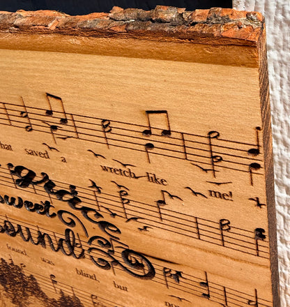 Plaque Live Edge Rectangular - Amazing Grace