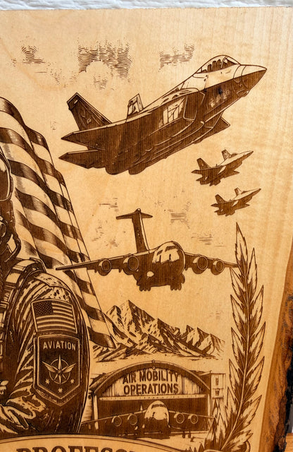 Plaque Live Edge Rectangular - Pilot Tribute