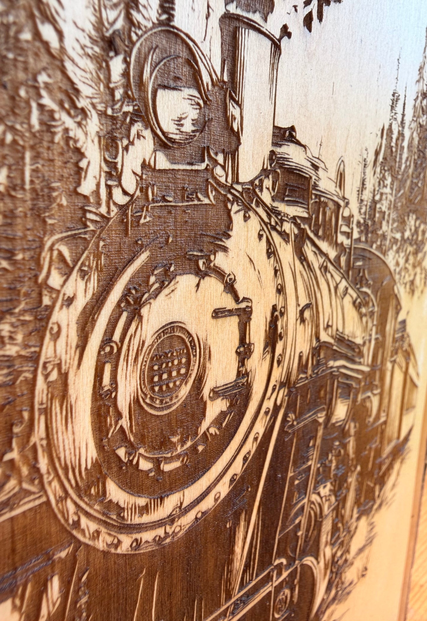 Plaque Live Edge Rectangular - Steam Train
