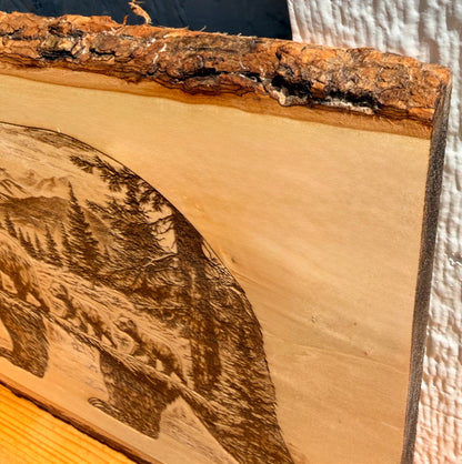 Plaque Live Edge Rectangular - Mama Bear