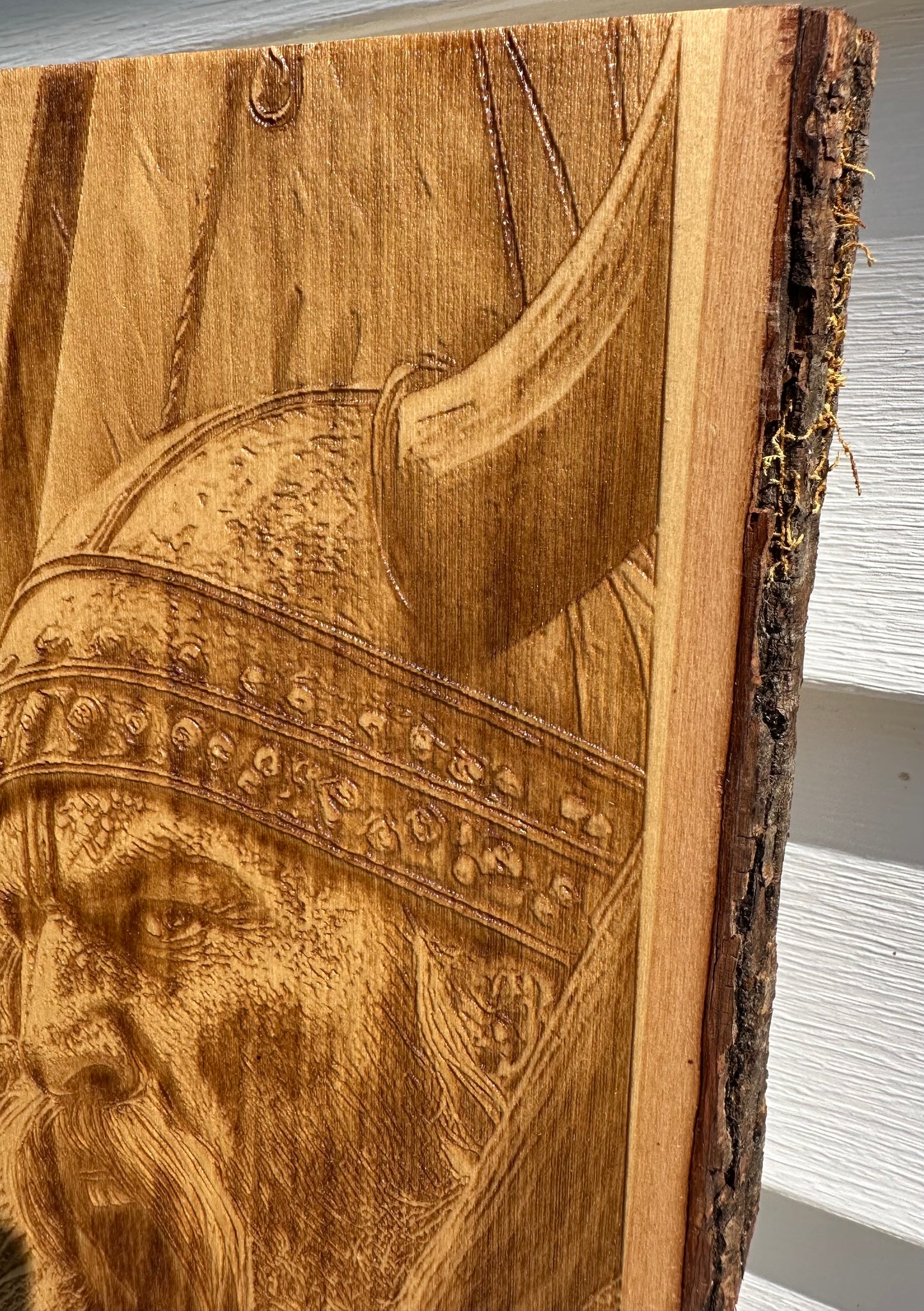 Viking Warrior Live Edge Rectangular Plaque