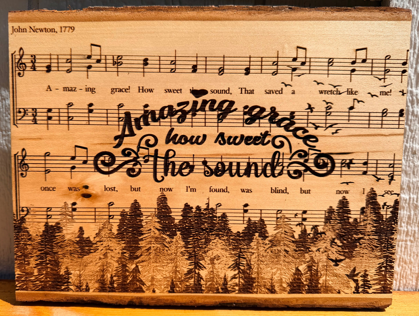 Plaque Live Edge Rectangular - Amazing Grace