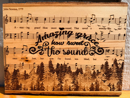 Plaque Live Edge Rectangular - Amazing Grace