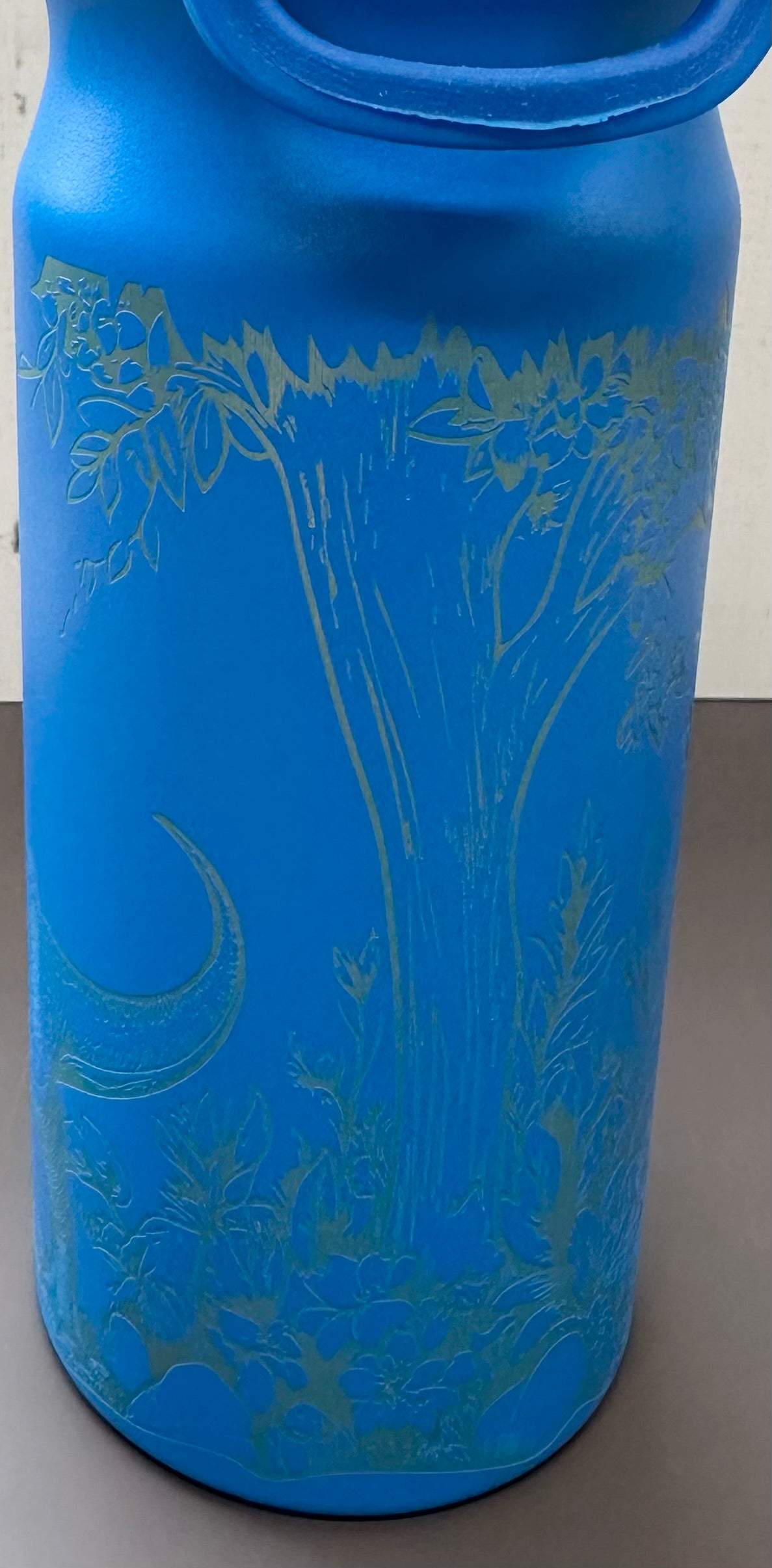 16oz. Insulated Water Bottle with Straw Lid and Built in Lid Handle - Blue with Dinosaur