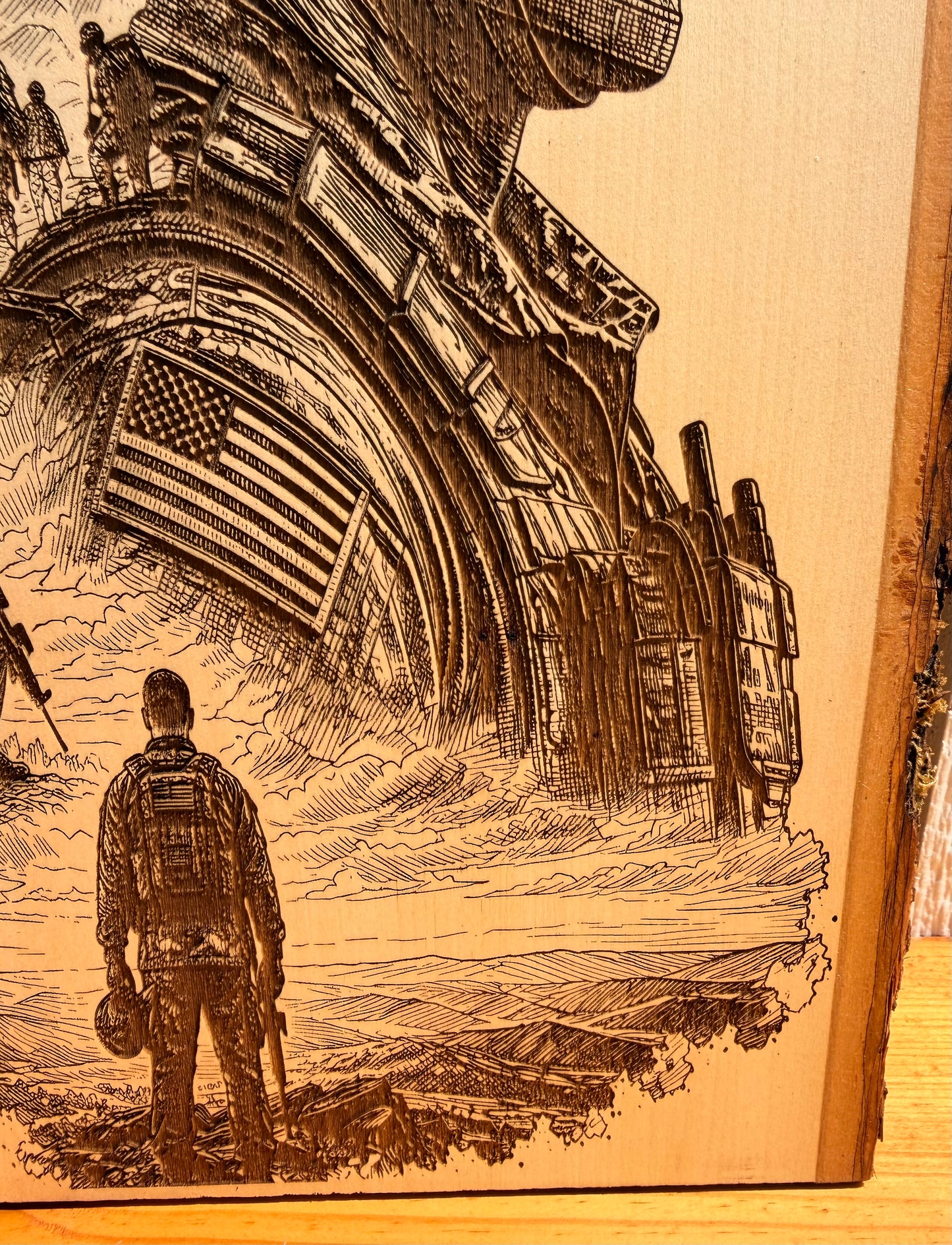Plaque Live Edge Rectangular - A Soldier’s Life
