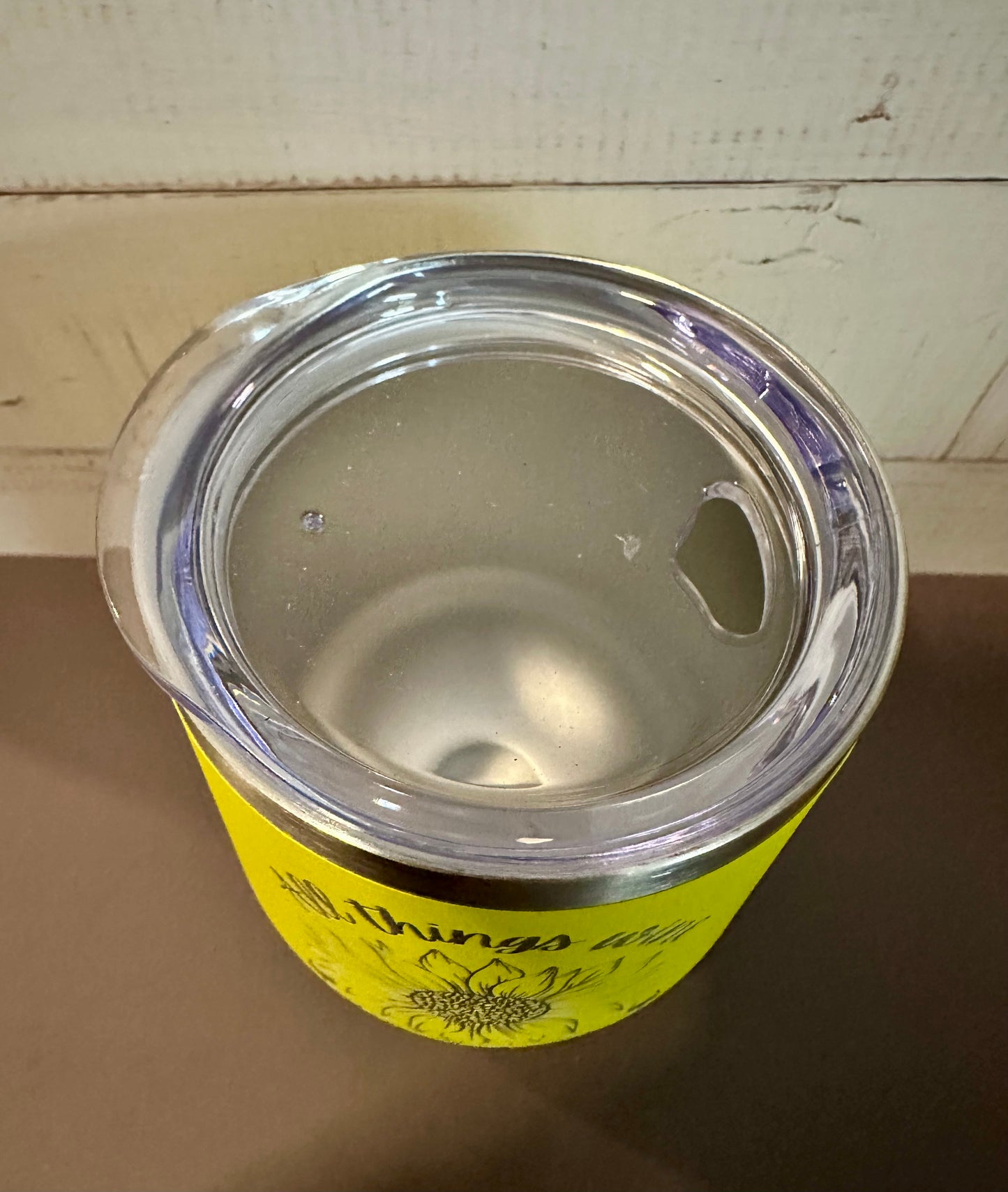 All Things Wine and Sunshine - Yellow - 12oz Stainless Steel Double Wall Vacuum Insulated Wine Tumbler with Lid