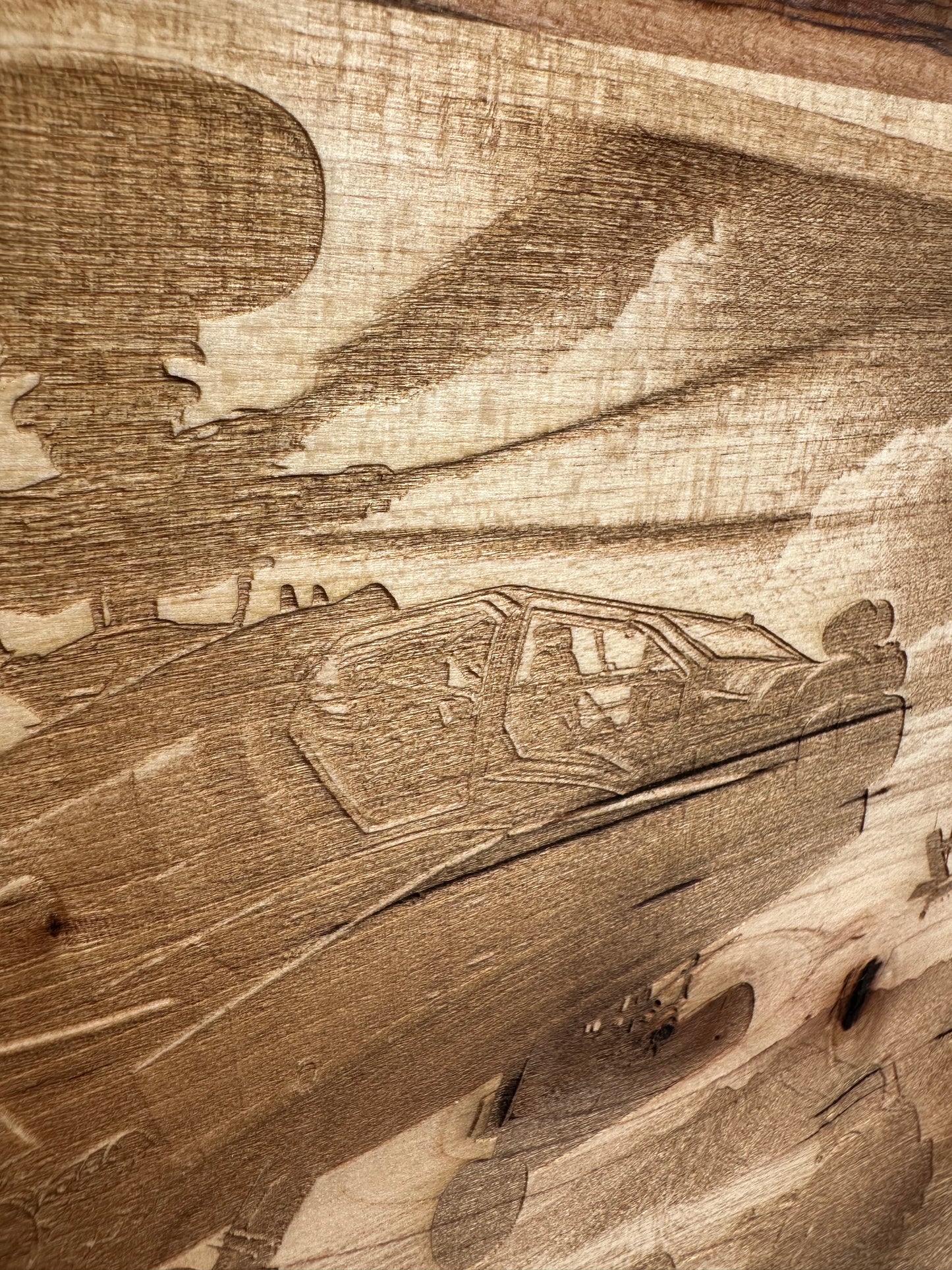 Military Apache Helicopter Live Edge Rectangular Plaque