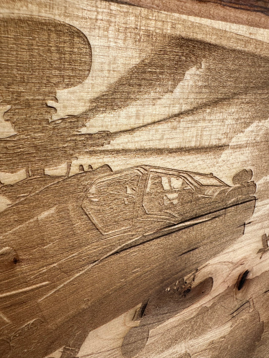 Military Apache Helicopter Live Edge Rectangular Plaque