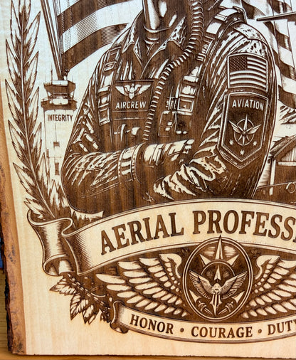 Plaque Live Edge Rectangular - Pilot Tribute