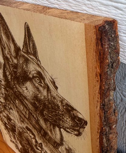 Plaque Live Edge Rectangular - K9 Hero