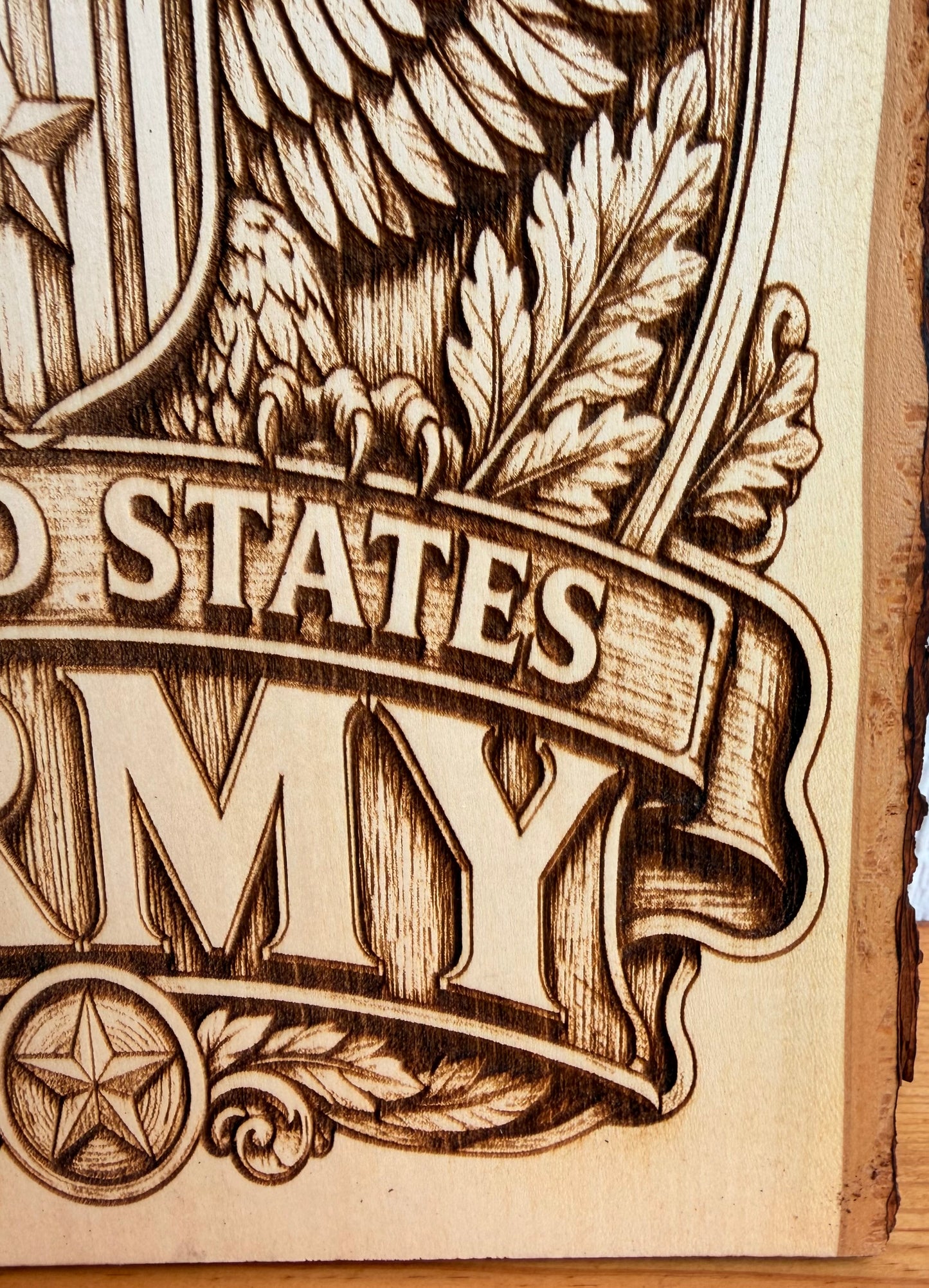Plaque Live Edge Rectangular - Army