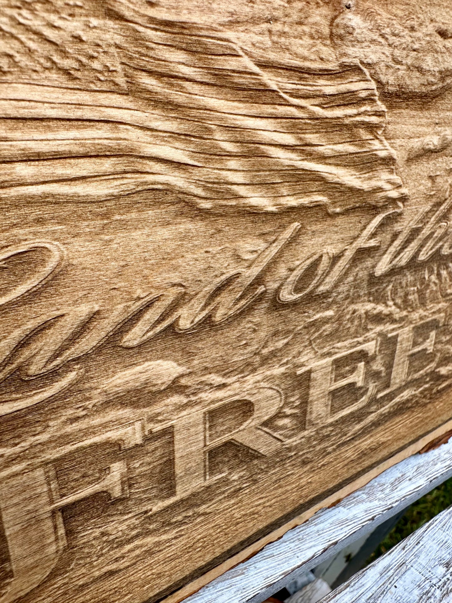 Patriotic Land of the Free Live Edge Rectangular Plaque