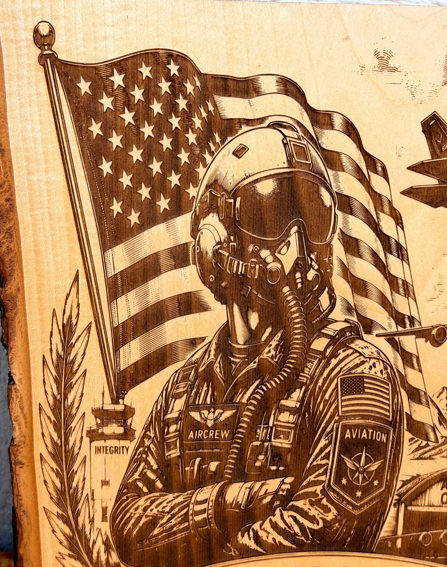 Plaque Live Edge Rectangular - Pilot Tribute