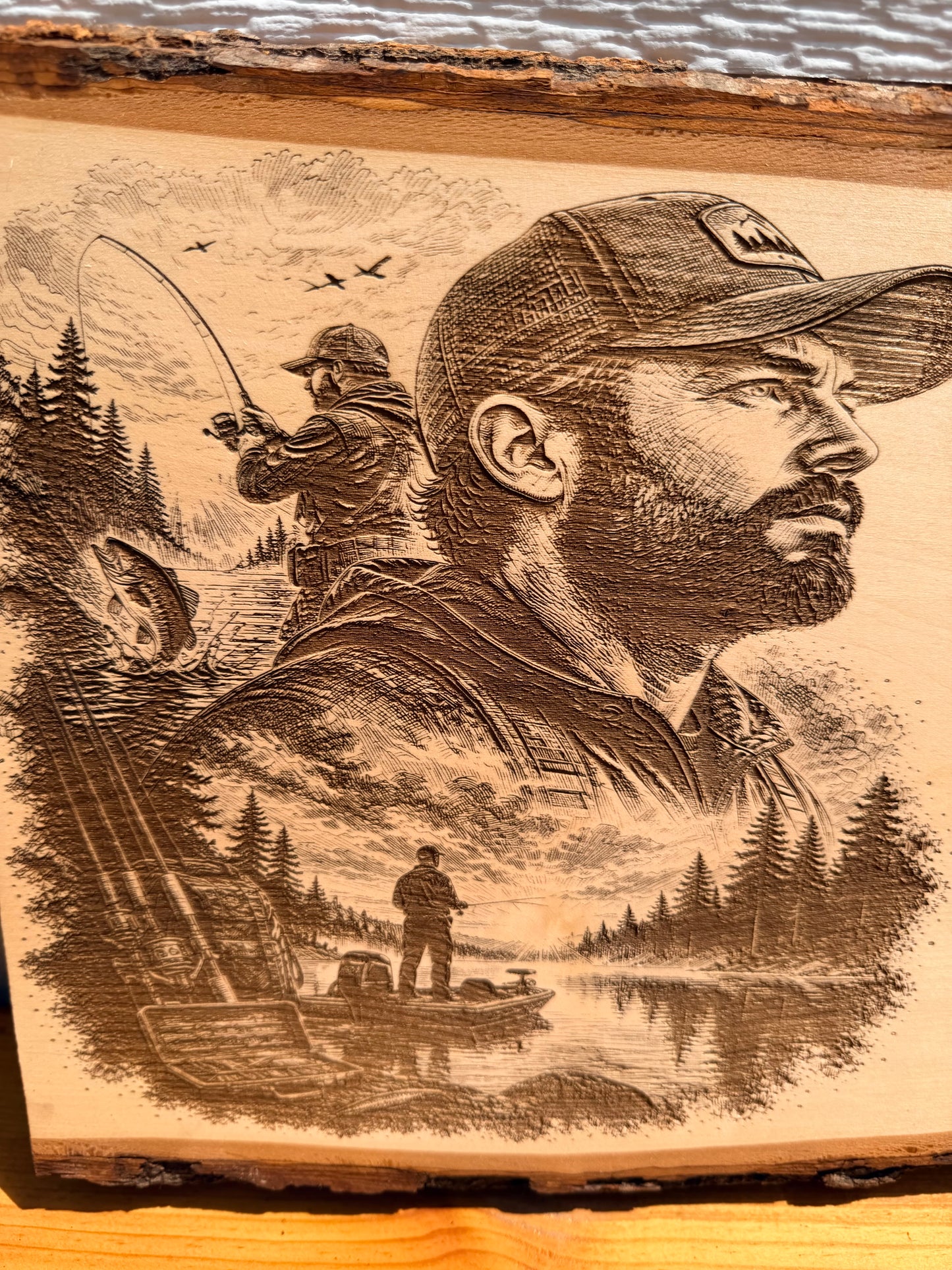 Plaque Live Edge Rectangular - The Fisherman