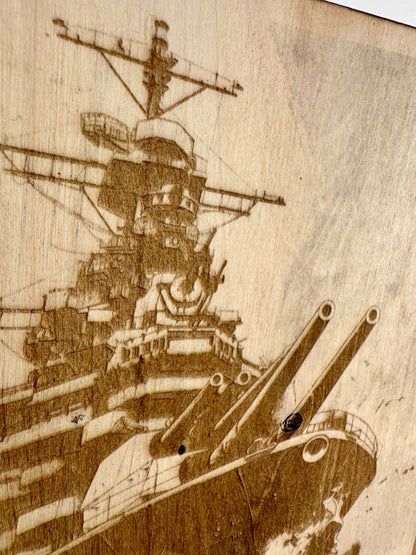 Military Sailor’s Creed with Naval Ship Live Edge Rectangular Plaque